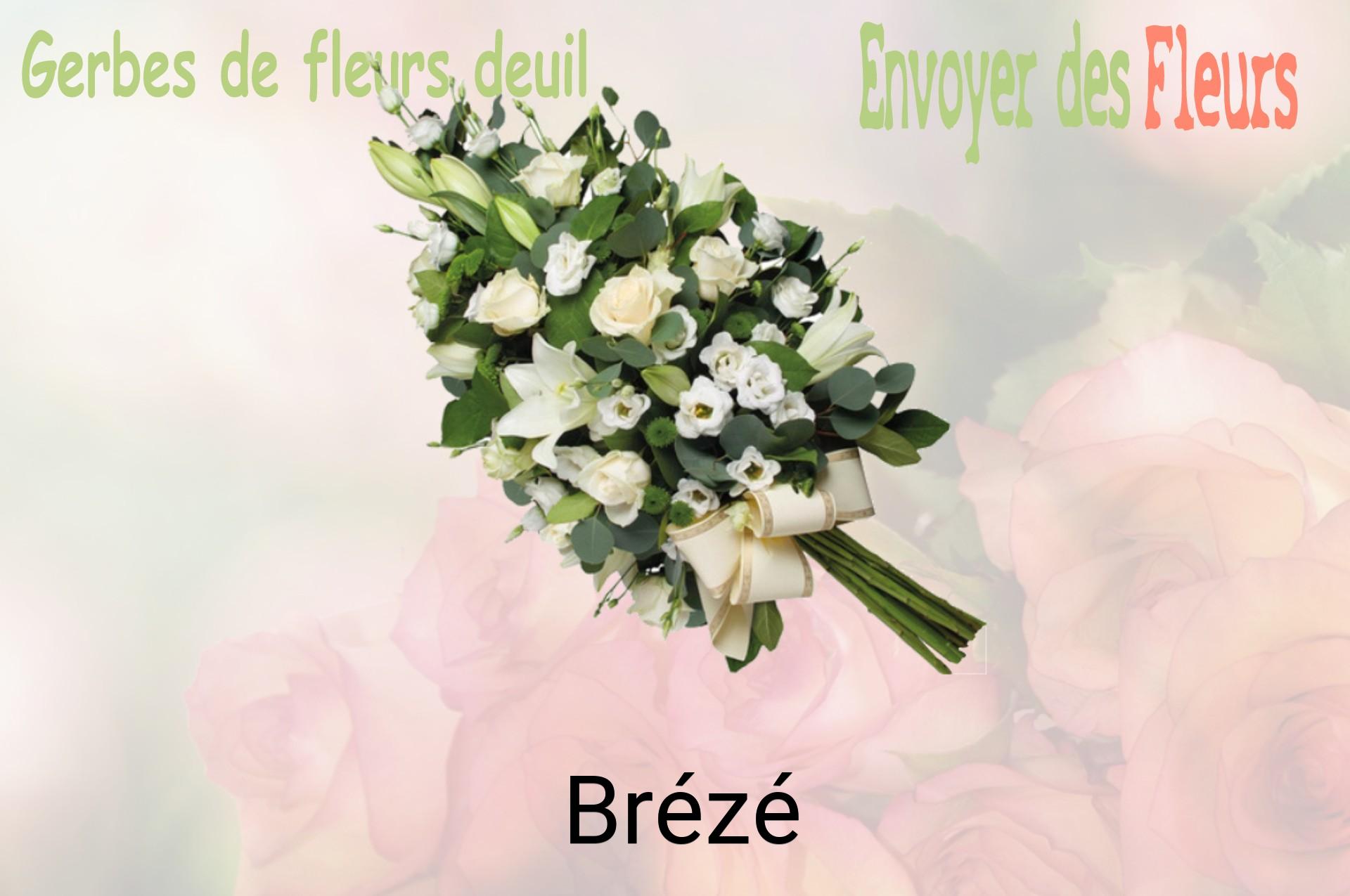 Gerbe de fleurs de deuil livrée à Brézé